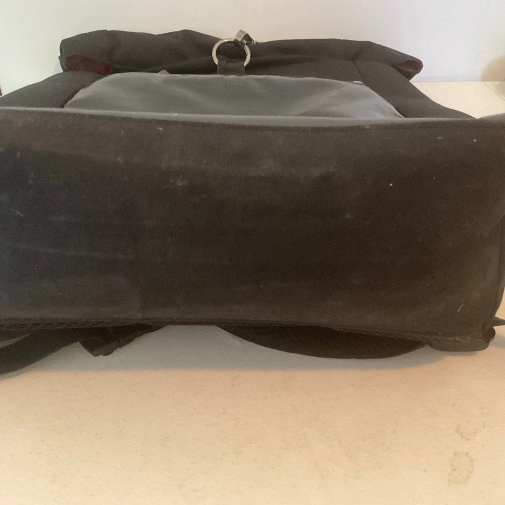 Kapten & Son‎ Lund Black Roll Top Padded Bookbag Red Lining RARE